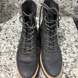Toms Charcoal Lace-Up Women's Boots